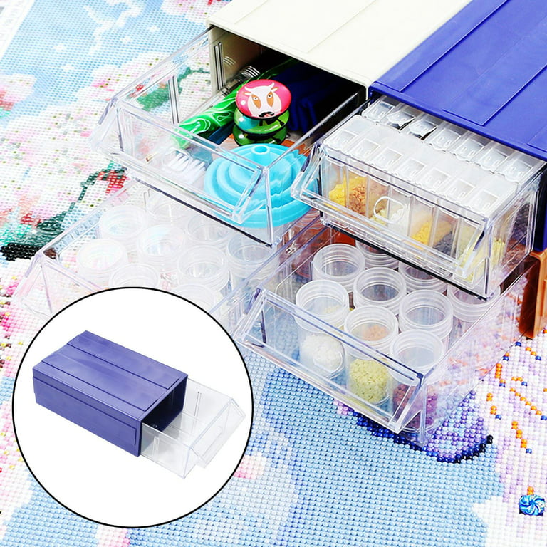 Storage Box Jewelry Hardware Glitter Beads Organizer Blue
