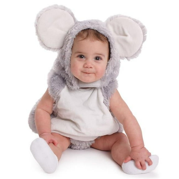 Infant Squeaky Mouse Costume for 12 to 24 Months Baby, Gray & White