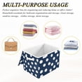 thumbnail image 6 of Yayeee Collapsible Cube Storage Bin with Lid Fabric Closet Decorative Basket with Handles, Navy Blue Baseball Pattern, 6 of 7