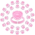 thumbnail image 1 of Anneaux de Colle 100 Pcs Gobelets de Colle Intelligents Support de Colle pour Cils Gobelet d'Éventail pour Extensions de Cils Fournitures, Rose, 1 of 6