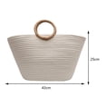 thumbnail image 2 of Bolso de playa de cuerda de algodón Casual para mujer Bolsos con asa superior Color sólido para el trabajo (Blanco) Likrtyny Para Estrenar, 2 of 8
