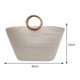 thumbnail image 2 of Bolso de playa de cuerda de algodón Casual para mujer Bolsos con asa superior Color sólido para el trabajo (Blanco) Ehuebsd Para Estrenar, 2 of 8