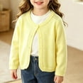 thumbnail image 5 of Baby Girls' Long Sleeve Cardigan Knit Button Closure Bolero Shrug Toddler Cardigan Hollow out Cropped Sweater Cute Kids Shawl, 5 of 5