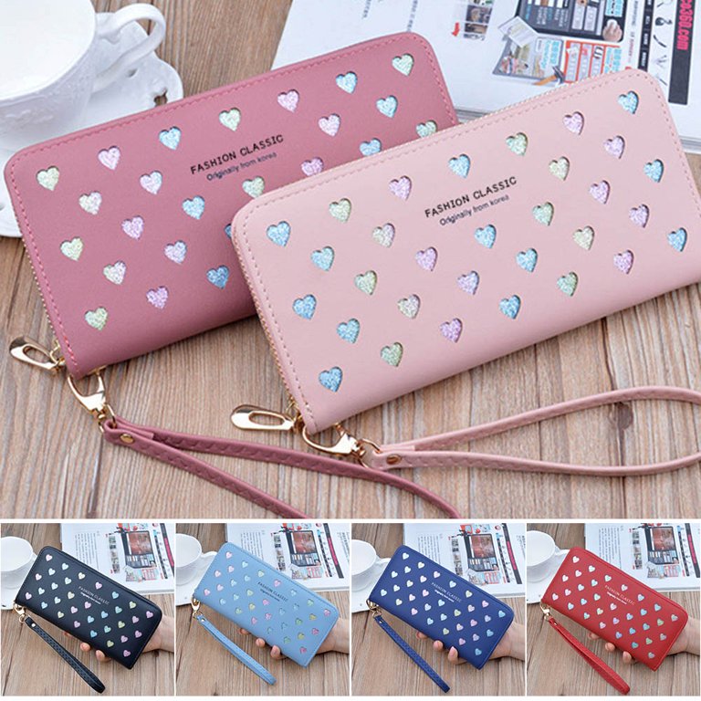 Lady Wallet Hollow Love Wallet Korean Purse Zipper Women Long Card Bag  Clutch