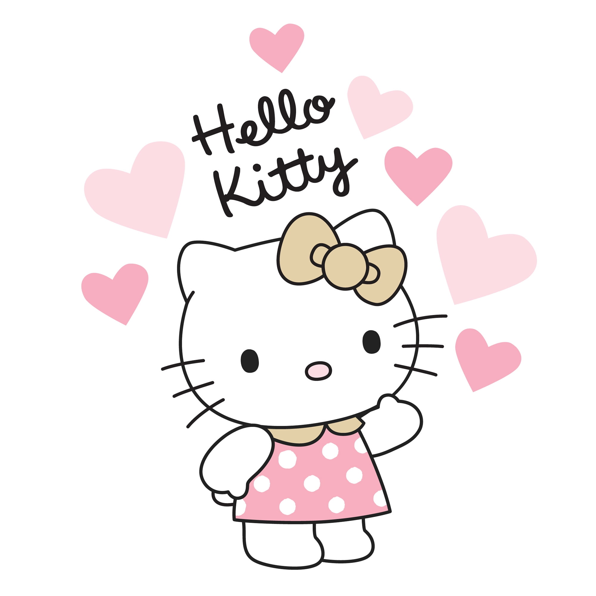 Drap Black Hearts Hello Kitty