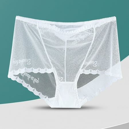 Clearance Sale: Women s Panties Pack  Ropa Interior de Mujer  Women Solid Color Underwear High Waisted Lace Tight And Breathable Underwear Panties SOPATENOR White 2XL
