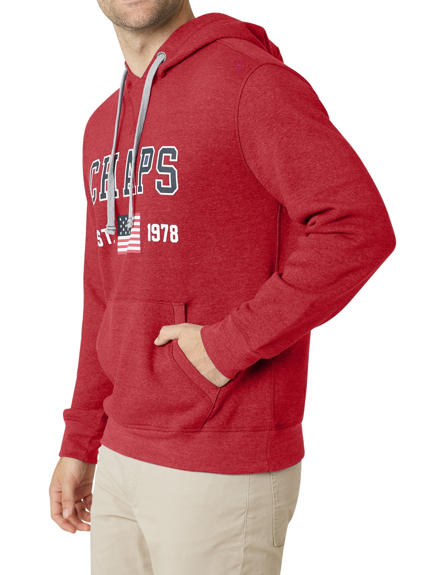 Chaps Men's Everyday Fleece Logo Pullover Hoodie- Sizes XS up to 4XB