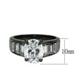 thumbnail image 2 of IP Black (Ion Plating) Stainless Steel Ring with AAA Grade CZ in Clear for Women Style TK3778 Size 6, 2 of 5