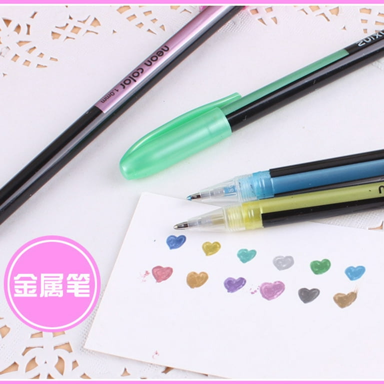 12Pcs/Set Ballpoint Pen Set Glitter Gel Pens For School Office