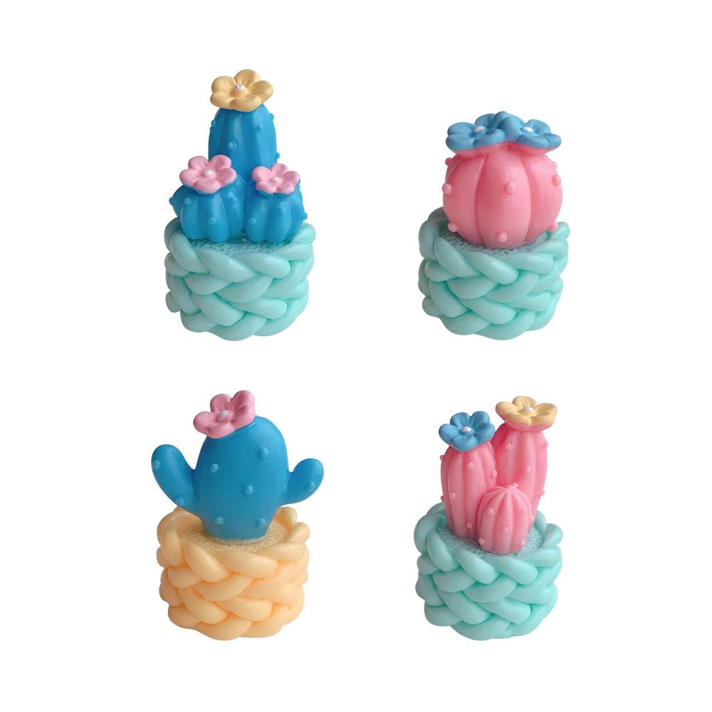 Godderr Mini Artificial Cactus Plants Resin Succulent Plants Desktop Decoration