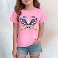 thumbnail image 2 of TOWED22 Kids American Flag Tops 4th of July Girls Shirts Patriotic Tee Tshirts Short Sleeve Holiday Outfit(Pink,2-3 Y), 2 of 5