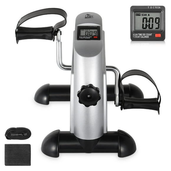 Uten Mini Exercise Bike, Under Desk Bike Pedal Exerciser, Arm & Leg Peddler Machine with LcD Screen Displays, Portable cycle