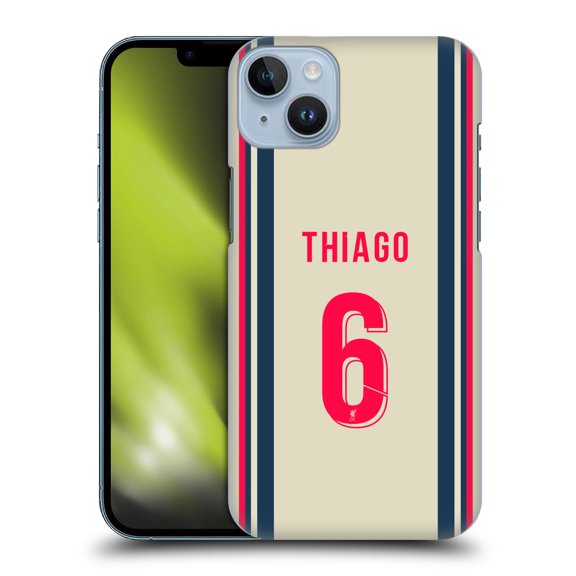 Head Case Designs Officially Licensed Liverpool Football Club 2021/22 Players Away Kit Group 1 Thiago Hard Back Case Compatible with Apple iPhone 14 Plus