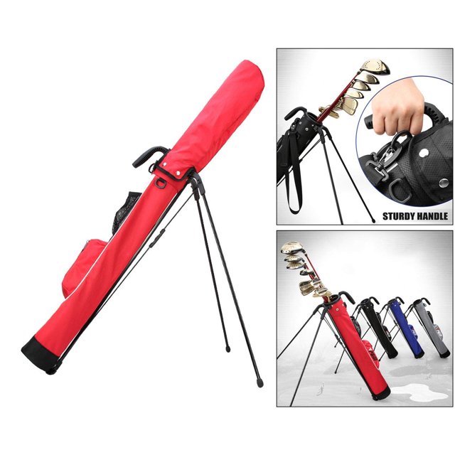 pitrice Sac de Support de Golf Imperméable et Antipoussière Sac de Pitch et Putt de Club avec Support Rouge