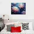 thumbnail image 4 of ONETECH  Lotus Flower Wall-Art - Pink Flowers Wall Decor for Bedroom Teen Girl - Canvas Prints Wall Art Ready to Hang Size, 4 of 4