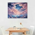 thumbnail image 2 of Nawypu Canvas Wall Art - Canvas Prints Wall Decor for Bathroom - Modern Sky Meteor Purple and White Canvas Picture Poster for Room Aesthetic, Framed Artworks for Home Bedroom Living Room,Square, 2 of 4