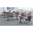 thumbnail image 4 of Lorell® Mobile Folding Training Table, 29-1/2"H x 63"W x 23-5/8"D, Black/Mahogany, 4 of 6