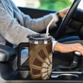 thumbnail image 6 of 40 oz Insulated Tumbler with Handle, Leak-Proof Straw Lid, Stainless Steel Travel Mug for Car & Road Trips - Cultural Ceiling, 6 of 6
