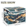 thumbnail image 5 of Yayeee Collapsible Storage Bin with Lid Fabric Closet Decorative Basket with Handles, Green Mountains, 5 of 7