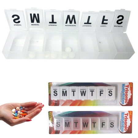 Weekly Pill Box Organizer Jumbo Case Medicine Storage Vitamin Tablet  Holder