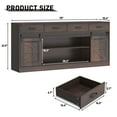 thumbnail image 3 of Farmhouse Buffet Cabinet, 70” Large Sideboard Cabinet with 3 Drawer, Rustic Storage Cabinets with Sliding Barn Door, Coffee Bar for Dinning Room, Kitchen, Hallway, and Living Room, Brown, 3 of 9