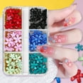 thumbnail image 6 of 3D Colorful Flower Nail Charms,Flowers Acrylic Nail Charms with Metal Golden Round Beads for Nails Art DIY Accessories（6 Grids）, 6 of 7