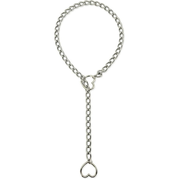 Womens Heart O-Ring Slip Chain Necklace, Punk Rock Stainless Steel Cuban Long Necklace Jewelry For Women, Adjustable Lariat Y-Necklace