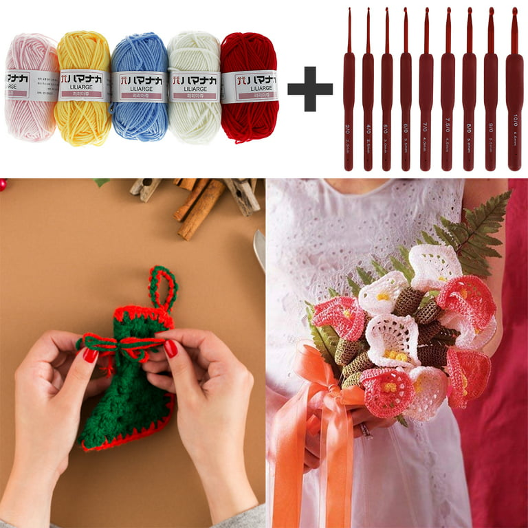 Christmas Crochet Kits, Knitting Kits with Yarn, Crochet Hooks