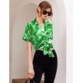thumbnail image 3 of Ekouaer Silk Pajamas for Women Short Sleeve Sleepwear Soft Button Down Loungewear 2 Piece Satin Pjs Shorts Set, 3 of 5