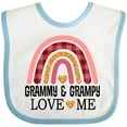 thumbnail image 3 of Inktastic Grammy and Grampy Love Me Grandchild Rainbow Girls Baby Bib, 3 of 4