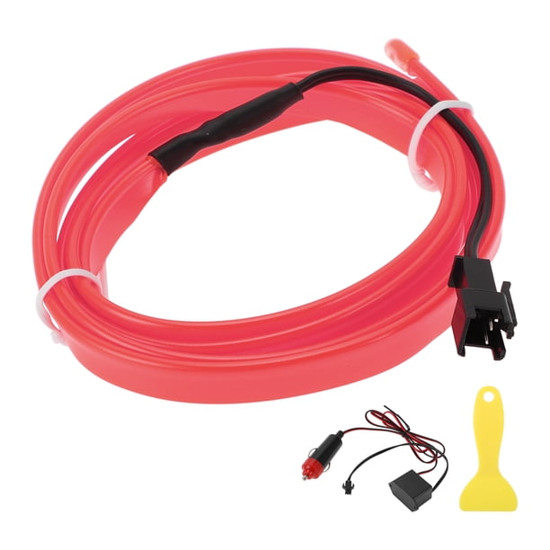 Cuerda de luz LED EL de 1m Unique Bargains, tira de luz de neón flexible para iluminación interior de automóviles, encendedor de cigarrillos (12v) rosa