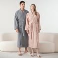 thumbnail image 4 of JTieacloth Men's Loungewear Winter New Half Flannel Men's Thickened Robe Long Furry Home Wear Bathrobe Man Blue, 4 of 6