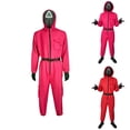 thumbnail image 1 of Squid Game Kids Triangle Guard Jumpsuit Hot Pink 155, 1 of 9