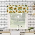 thumbnail image 4 of Hokiten Rod Pocket Curtain Valance, Sunflower Gray Check Farmhouse Window Valance for Living Room, Bedroom, Kitchen Spring Summer Flowers Botanical 60"W x 18"L, 4 of 8