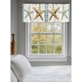 thumbnail image 3 of Blue Beige Coastal Beach Curtain Valances for Windows, Summer Vintage Starfish Kitchen Valance Window Treatment, Light Filtering Block Curtains for Bathroom/Bedroom/Living Room 54'' x 18'', 3 of 9