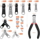 thumbnail image 2 of 85 Piezas Cremallera Reparación de Cremallera Juego de reparación de Cremallera de Repuesto Kit Reemplazo de Cremallera Cremallera Instale los Alicates, 2 of 5