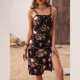 thumbnail image 1 of Vestido gótico oscuro con calaveras recortadas, sexy, estilo centro comercial, estilo gótico, estilo grunge, punk, informal, con abertura lateral, estilo vintage, sin espalda, estilo emo., 1 of 6