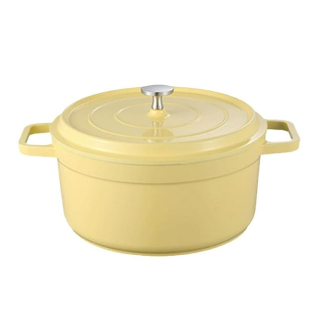 pot en Émail avec Doubles Poignées, pot à Soupe Micro-Pression Antiadhésif Chaud C0