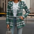 thumbnail image 6 of Fewfanhot Winter Clothing for Women Plaid Shacket Jacket Trendy Fall Casual Button Trench Coat Winter Clothing with Pockets, 6 of 9