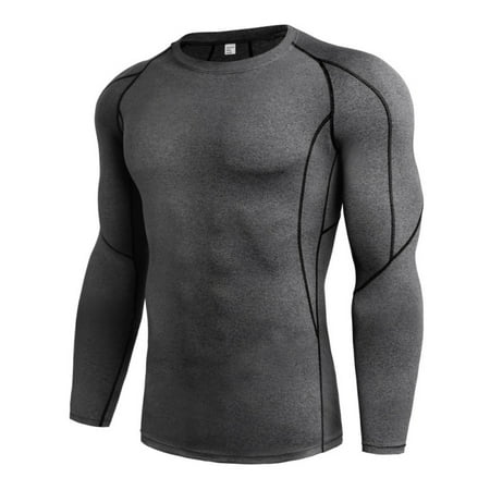 Men's Long Sleeve Compression Base Layer T-shirt Tight Activewear