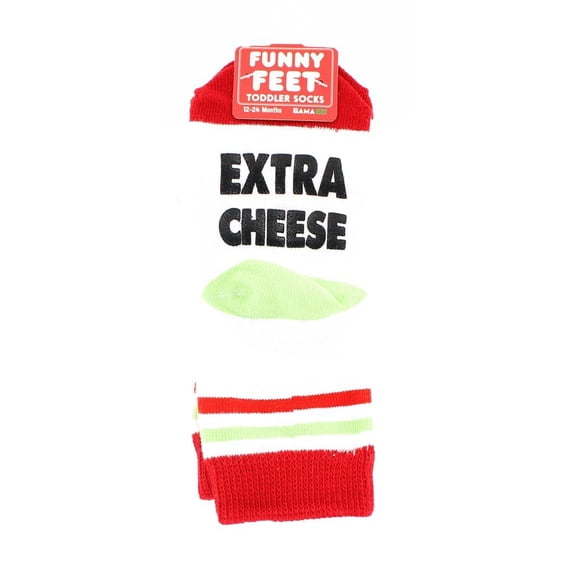 Funny Feet Toddler Socks: Extra Cheese