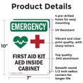thumbnail image 2 of (2 Pack) First Aid Kit AED With Symbol OSHA Emergency Sign 7 Inch X 10 Inch Indoor / Outdoor Rust-Free Aluminum Metal Signs for Workplace, Workshop, and Construction Site, Made in the, 2 of 8