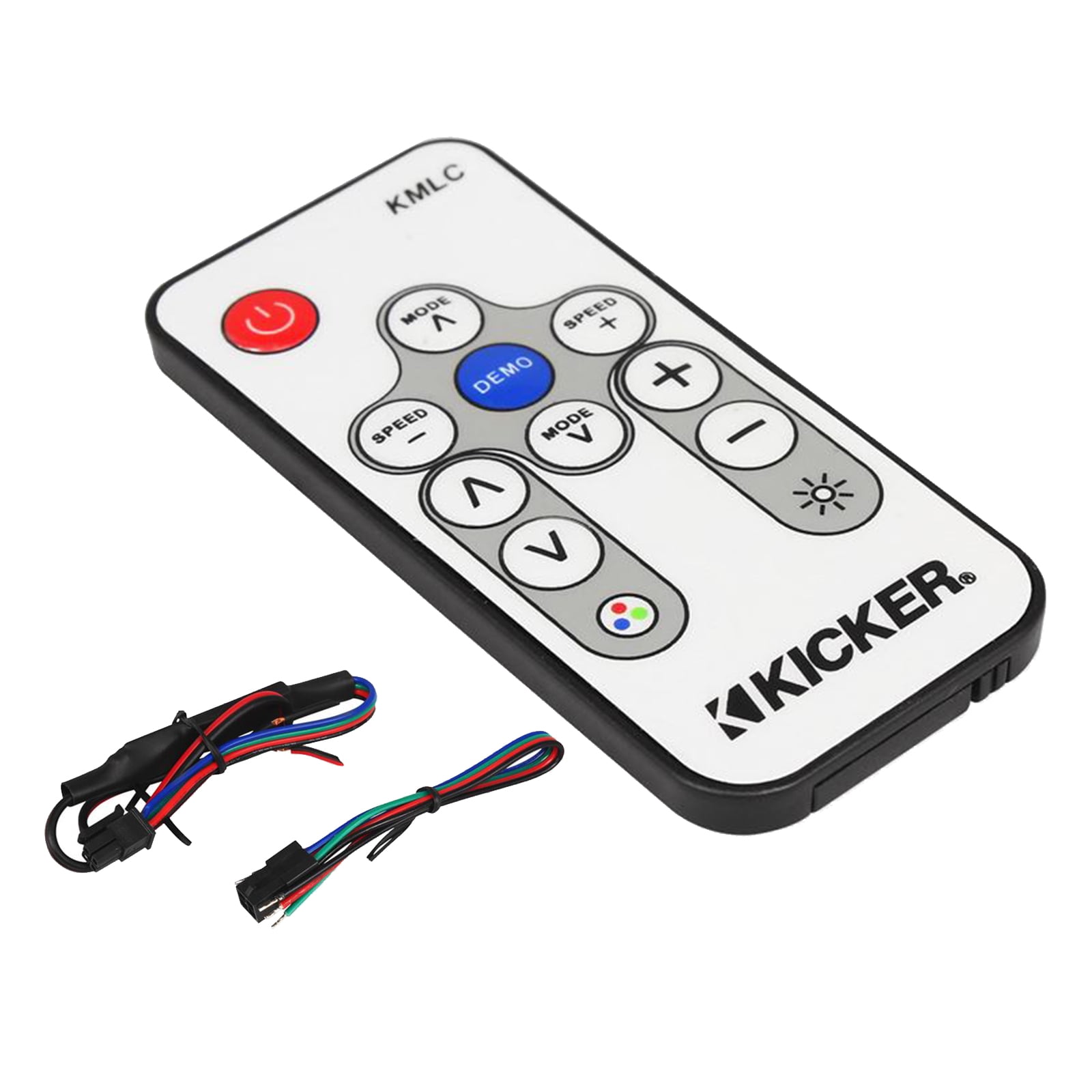 Kicker All-Weather Marine Gauge Style Bluetooth USB Stereo Receiver Bundle with Wired Remote, 4x 6.5" 2-Way 195W Max Coaxial Marine LED Speakers w/ Remote, Silver Grilles, Wire, Antenna