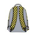 thumbnail image 3 of Yellow and Black Checkerboard Backpack for School,Cute School Bag,Schoolbag with Adjustable Shoulder Straps & Padded Back,15.3"x11"x6.7", 3 of 6