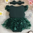 thumbnail image 3 of JUMEYU Baby Girl Summer Romper Toddler Baby Girl Bell Bottoms Romper Jumpsuit Kids Suspender Flare Pants Outfit 0 3 6 9 12 18 24 Months (Green,3-6 Months), 3 of 3