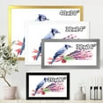 thumbnail image 4 of Designart 'Blue Jay Bird On Bouquet Of Pink Flowers' Traditional Framed Art Print, 4 of 4