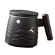 thumbnail image 5 of Taza de cerámica con forma de ciervo a la luz de la luna, arte hecho a mano y tapa con mango de madera, taza de café, taza divertida, taza de té con F Soledad taza de café, 5 of 7