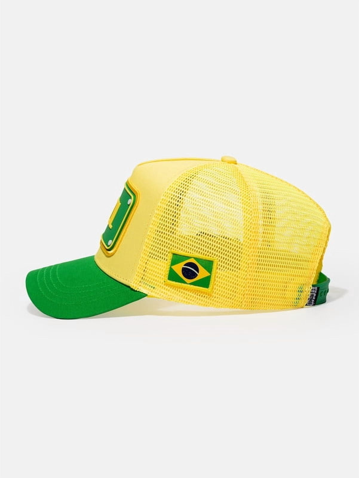 FIFA World Cup 2026 Rubber Country Patch Trucker Soccer Cap - Brazil