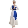 thumbnail image 2 of DPOIS Girls Liturgical Dancewear Worship Dance Dress Praise Dance Tunics Blue 12, 2 of 7