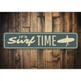 thumbnail image 2 of It's Surf Time, Surfer, Beach House Wall Decor, Surfboard, Surfing, Coastal Aluminum Sign - 4x18 inches, 2 of 4